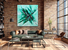 Load image into Gallery viewer, "Heavenly" by Tony Hammer. 36x36 abstract palette knife original painting. Part of the Tony Hammer Fine Art collection serving the New York, Chicago, and South Florida art market. Modern textured masterpiece for residential &amp; commercial design in Fort Lauderdale and South Florida. 