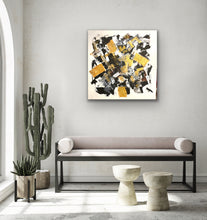 Load image into Gallery viewer, Modern interior with abstract art, bench, and cacti