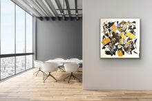Load image into Gallery viewer, Abstract art piece on a wall in a modern office setting with large windows.