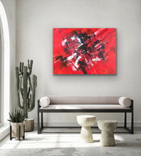 Load image into Gallery viewer, Modern interior with a red abstract painting on a white wall