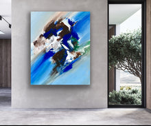 Load image into Gallery viewer, Abstract painting on a wall with a modern interior setting