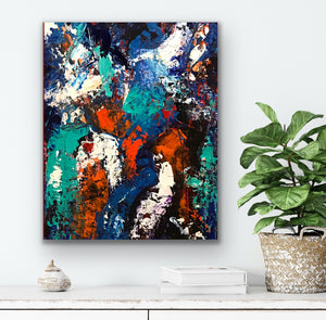 "Colores de vida"-Una cautivadora pintura abstracta original sobre lienzo del estimado artista Tony Hammer