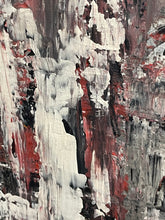 Load image into Gallery viewer, Abstract art with red, black, and white colors