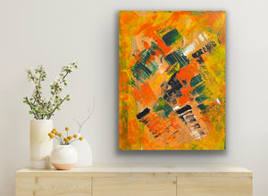 "The Dancers" - A Captivating Original Abstract Acrylic Painting of Intimacy and Passion