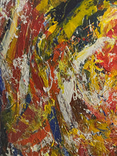 Load image into Gallery viewer, Abstract painting with a mix of red, yellow, and blue colors.
