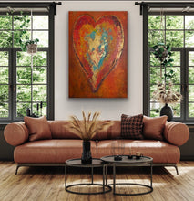 Load image into Gallery viewer, "Passionate Heart" original modern art painting, abstract modern art, fine art investment, Tony Hammer.