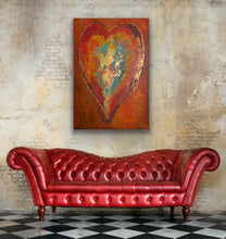 Load image into Gallery viewer, Tony Hammer "Passionate Heart" – Professional 36x36 abstract expressionist canvas. Investment-grade artwork for high-end interior design projects in Chicago, Manhattan, and South Florida. Notable American artist collection.