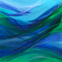 Load image into Gallery viewer, "Ethereal" by Tony Hammer: Original Modern Abstract Artwork. 36x36 oceanic painting in smooth blue and emerald.