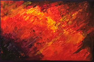 "Fiery Universe"  Original Acrylic on Canvas - Hammer Time Art