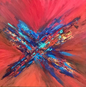 "Starburst" Original Acrylic Artwork on Canvas "SOLD" - Hammer Time Art